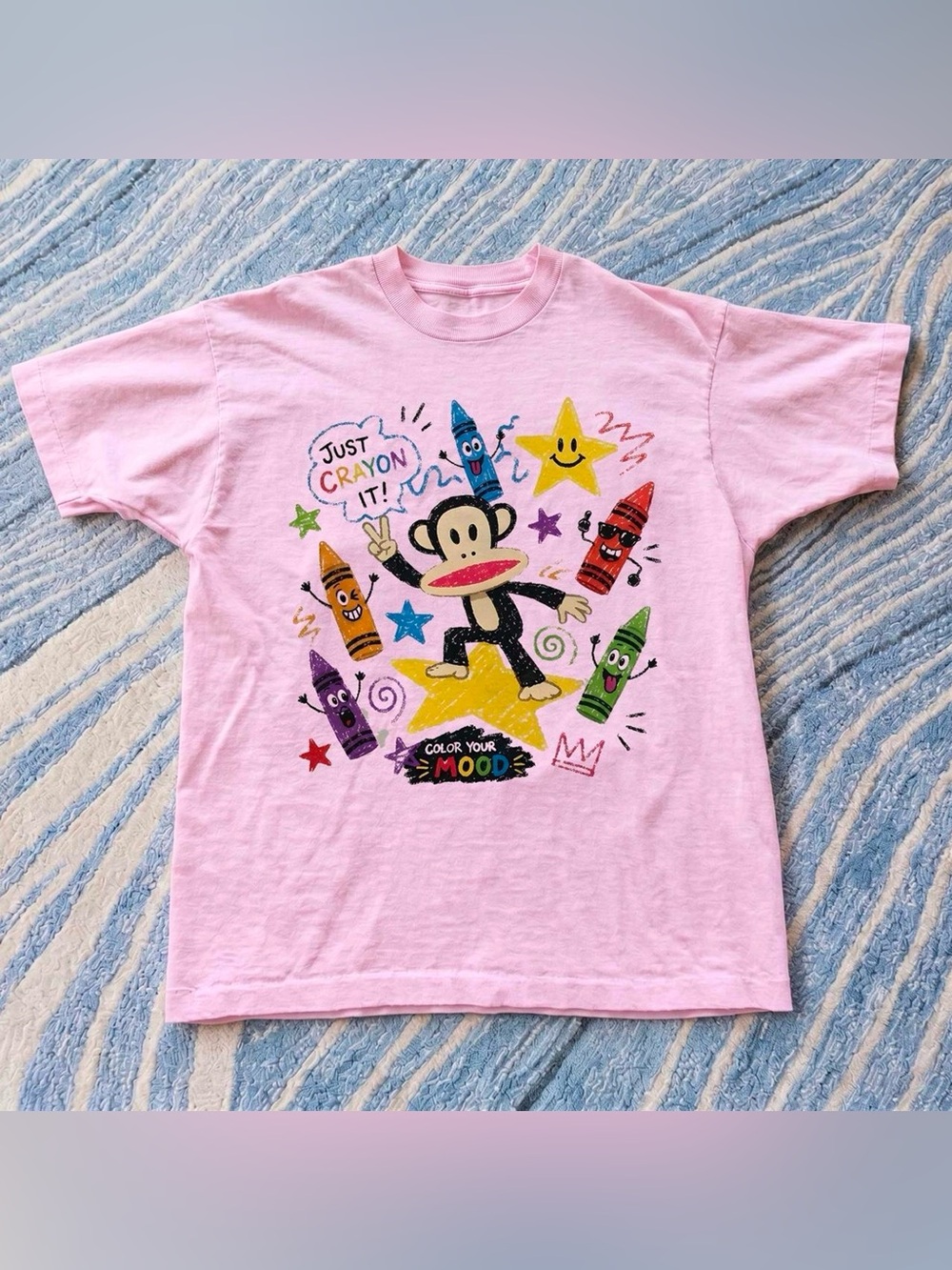 Gildan Light Pink Paul Frank Crayon Graphic Tee